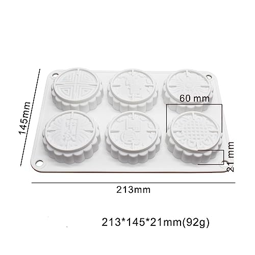 Lot de 6 moules à gâteau en forme de fleur faits à la main - Outils de gâteau pour cake de lune (O_21 x 14 x 0,2 cm)