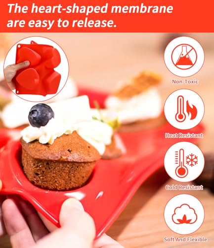 Zaxiva Moules Silicone pour Chocolat Saint-Valentin Rouge 6 Compartiments Faire un Ensemble de 3 Savon Artisanal